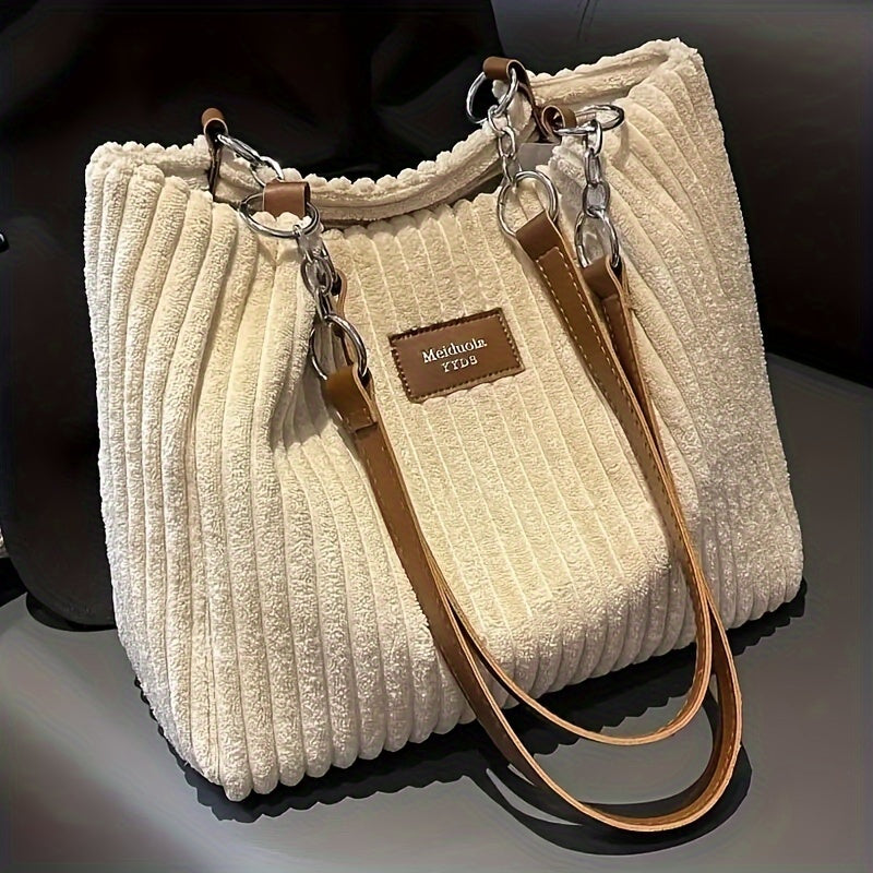 Esmée™ | Elegante Corduroy Tas met Kettingband